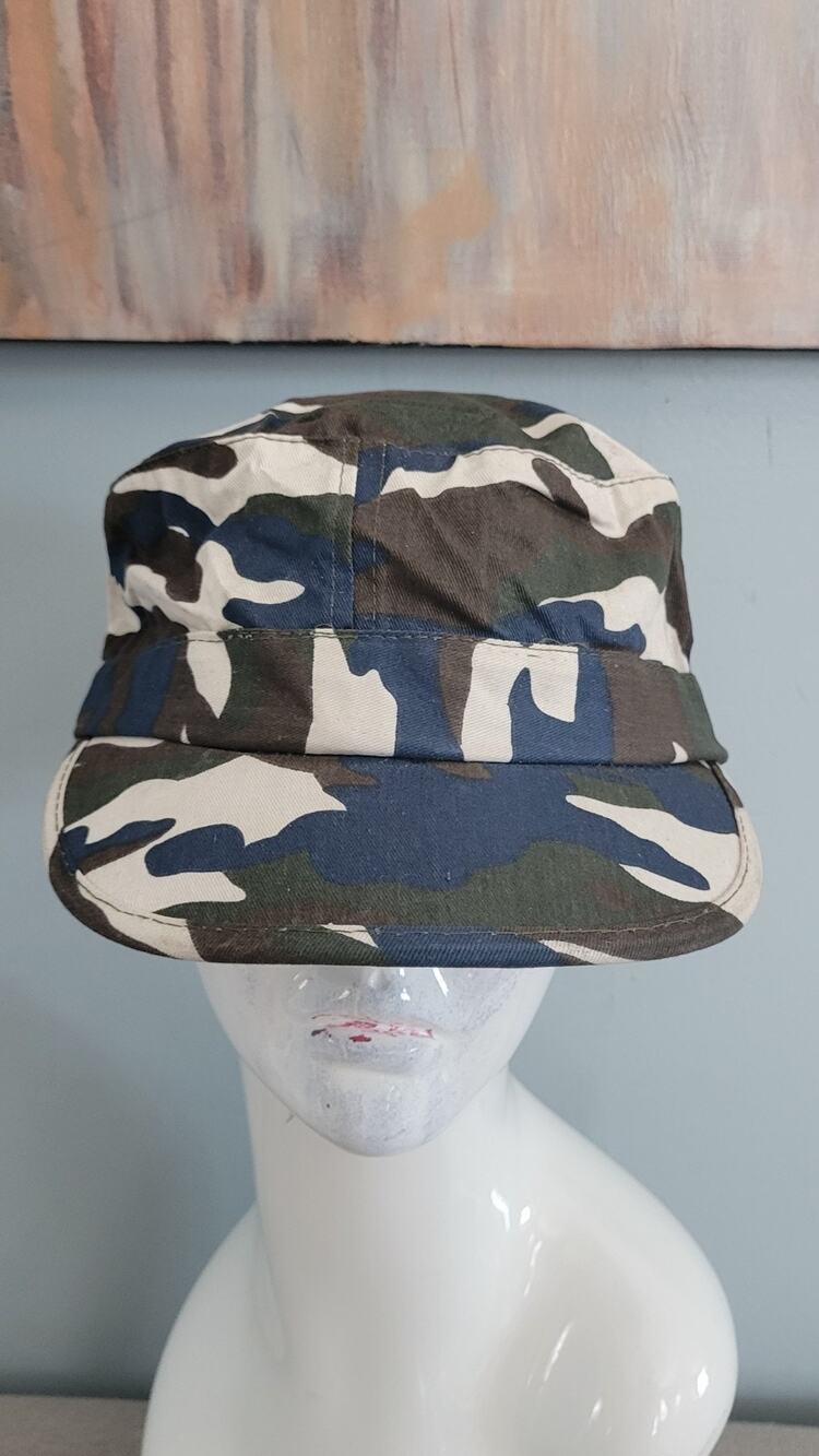 Woodland Camo Military Style Cap Size 59 Army Patrol Hat Fitted Tactical